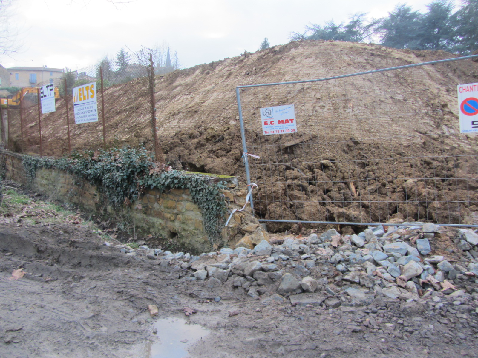 terrassements du chantier